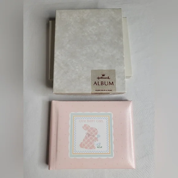 Vintage NIB Hallmark Pink Bunny Baby Girl Photo Album 20 Page Photo Book - Picture 3 of 8